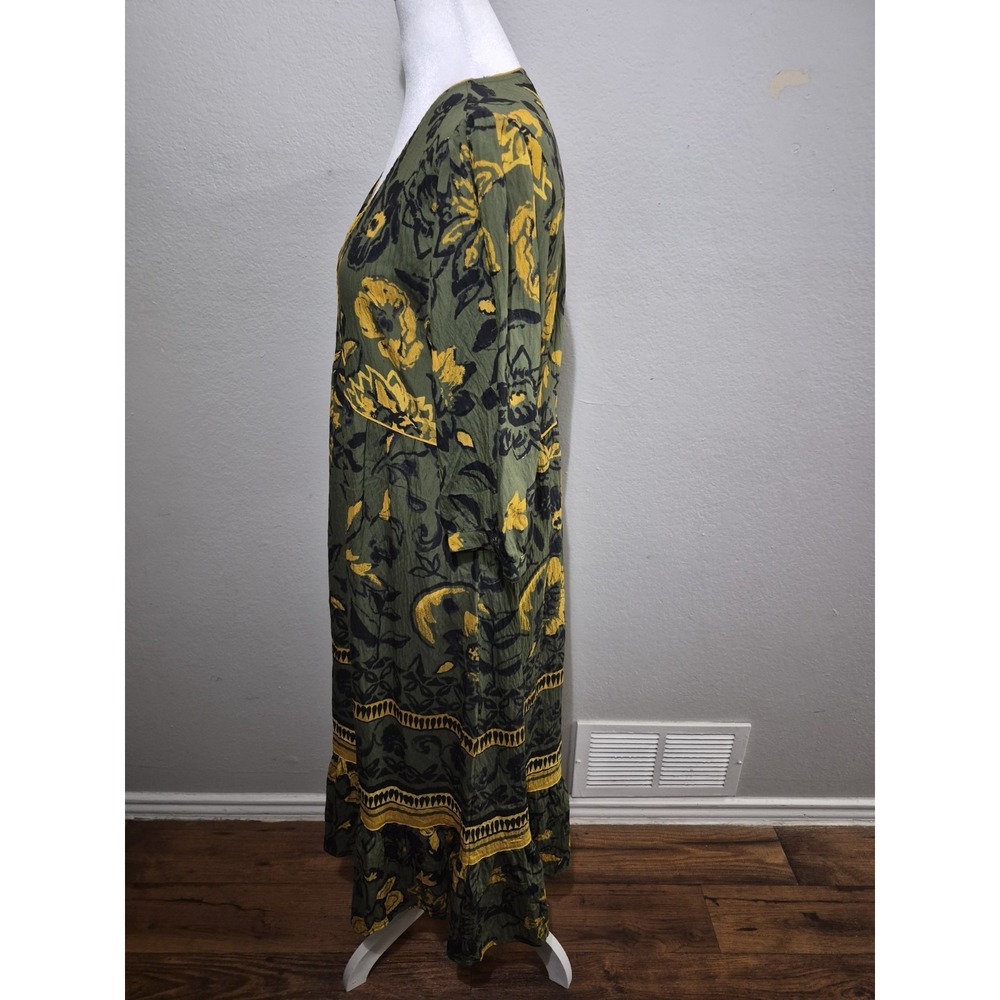 Figueroa & Flower Womens Blue Green Yellow Floral Maxi Dress Sz‎ Med Boho Artsy - Picture 5 of 8